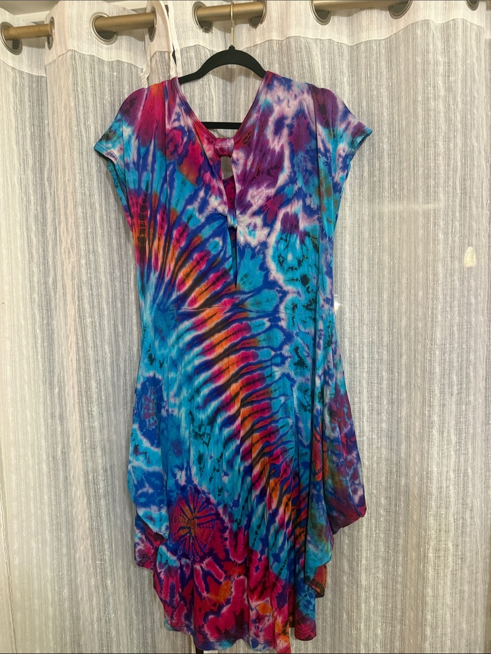 Kathmandu Tie Dye Dress Boho Hippie Dress - Picture 3 of 6